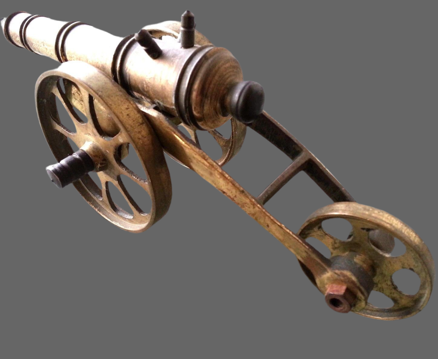 Vintage-Modell, antike Kanonen-Messingstatue, hergestellt im britischen Empire, tolles Geschenk