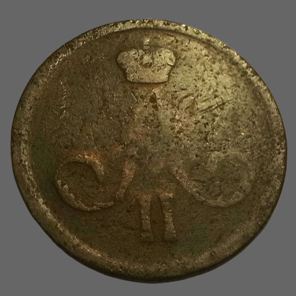 Antique 1864 coin kopeck Emperor Alexander II of Russian Empire 19thC SPB