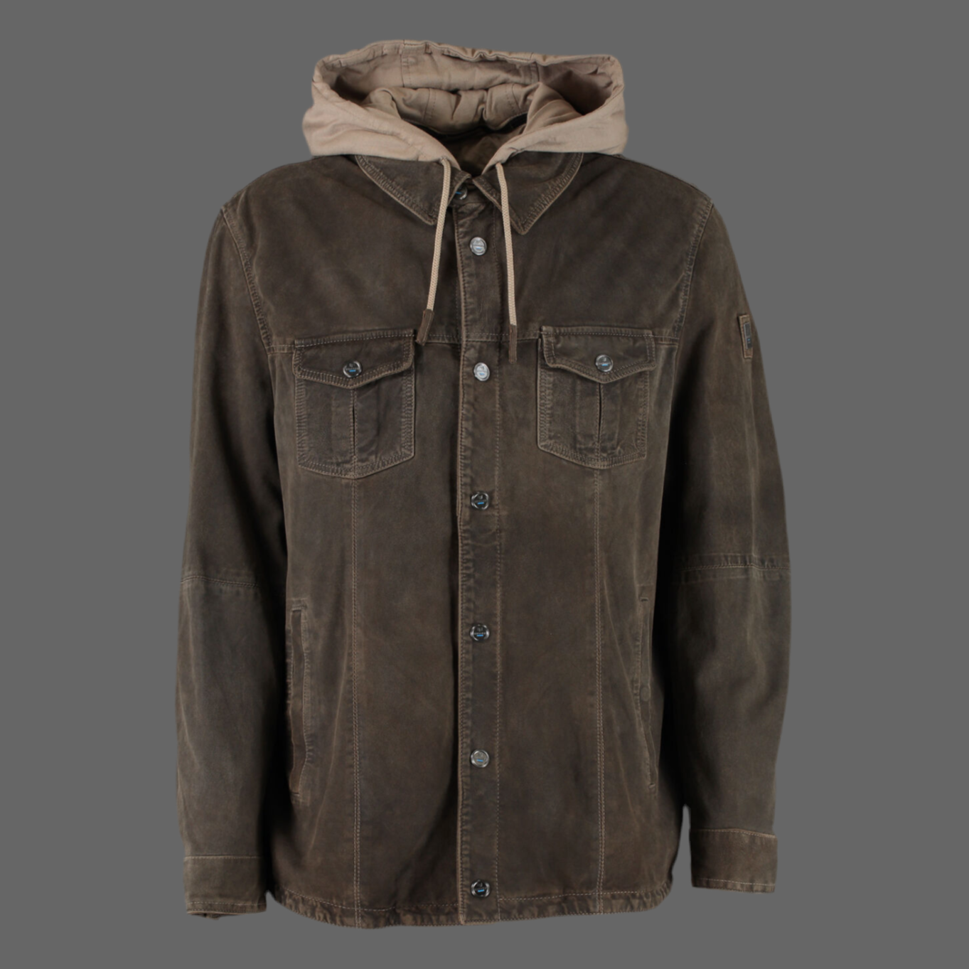 Suede hooded jacket men's deals