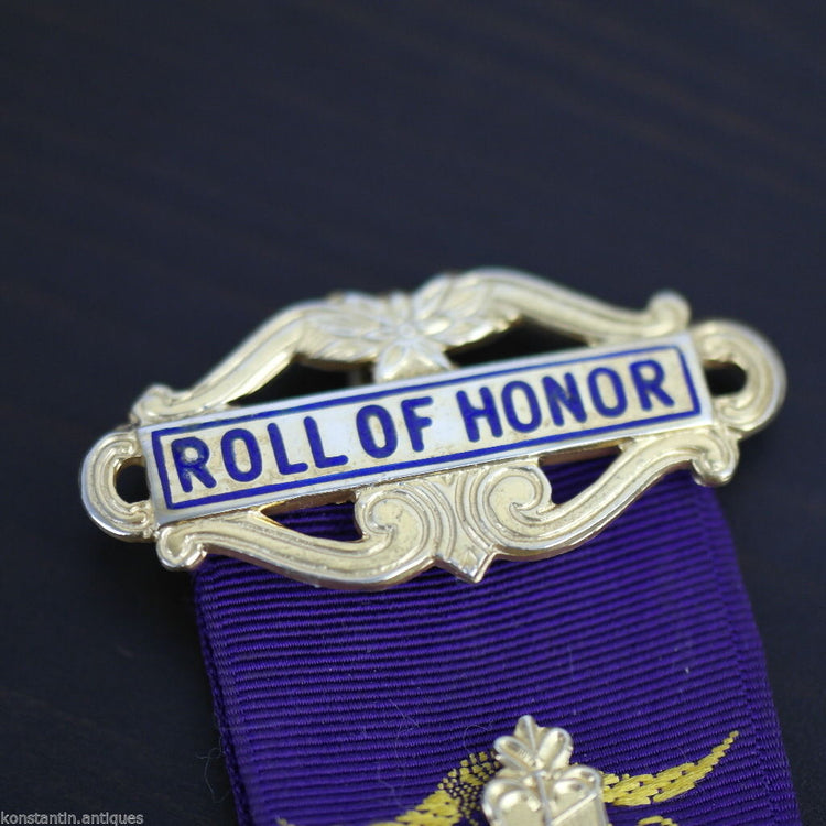 Vintage 1975 solid silver gold plated medal RAOB Roll of Honor