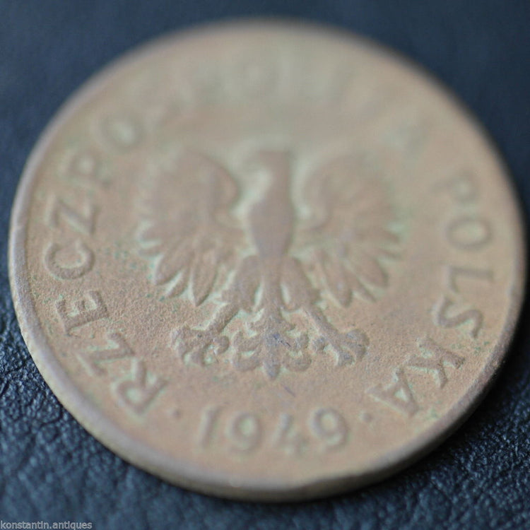 Vintage 1949 coin 50 grosze President Bolesław Bierut of Republic of Poland 20th