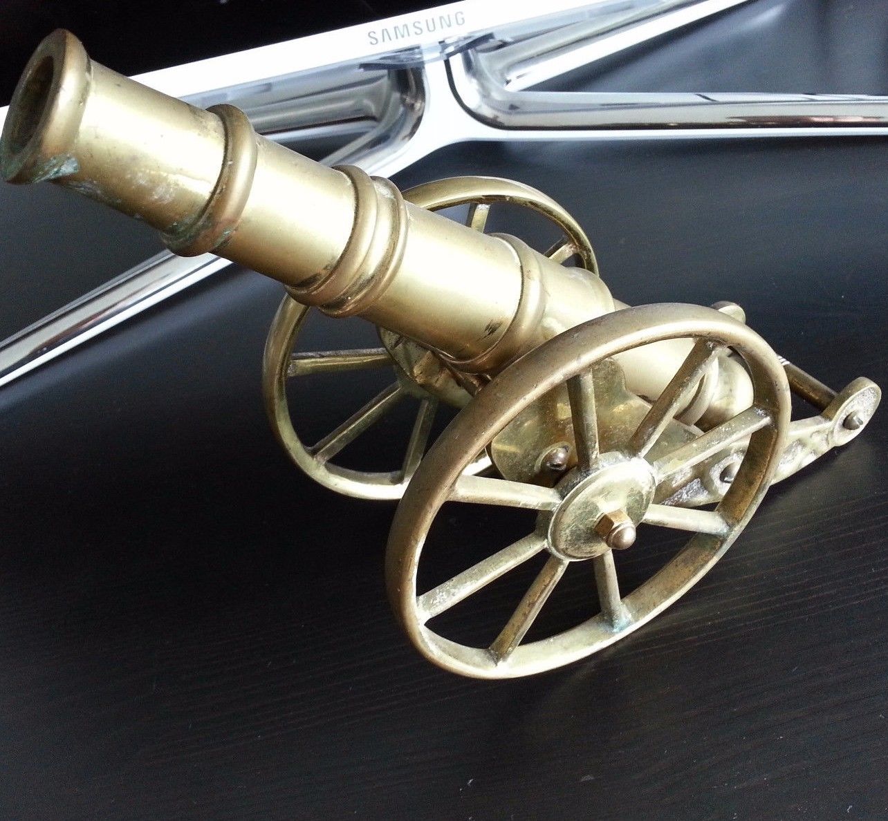 Modelo antiguo Obús / cañón antiguo 1827 g estatua de latón gran Imperio Británico