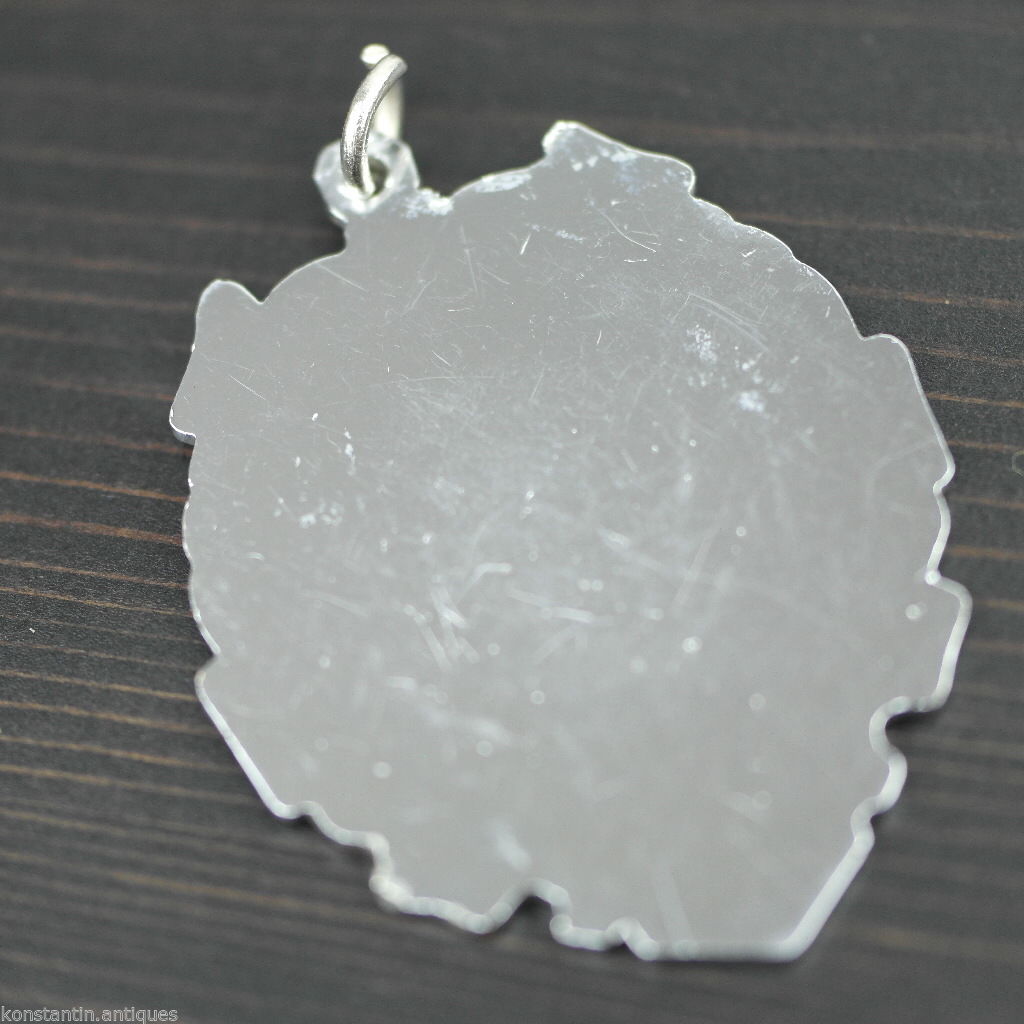 Vintage versilberter Emaille-Medaillenanhänger Rock 'N' Roll UKA PTD, schönes, solides Geschenk