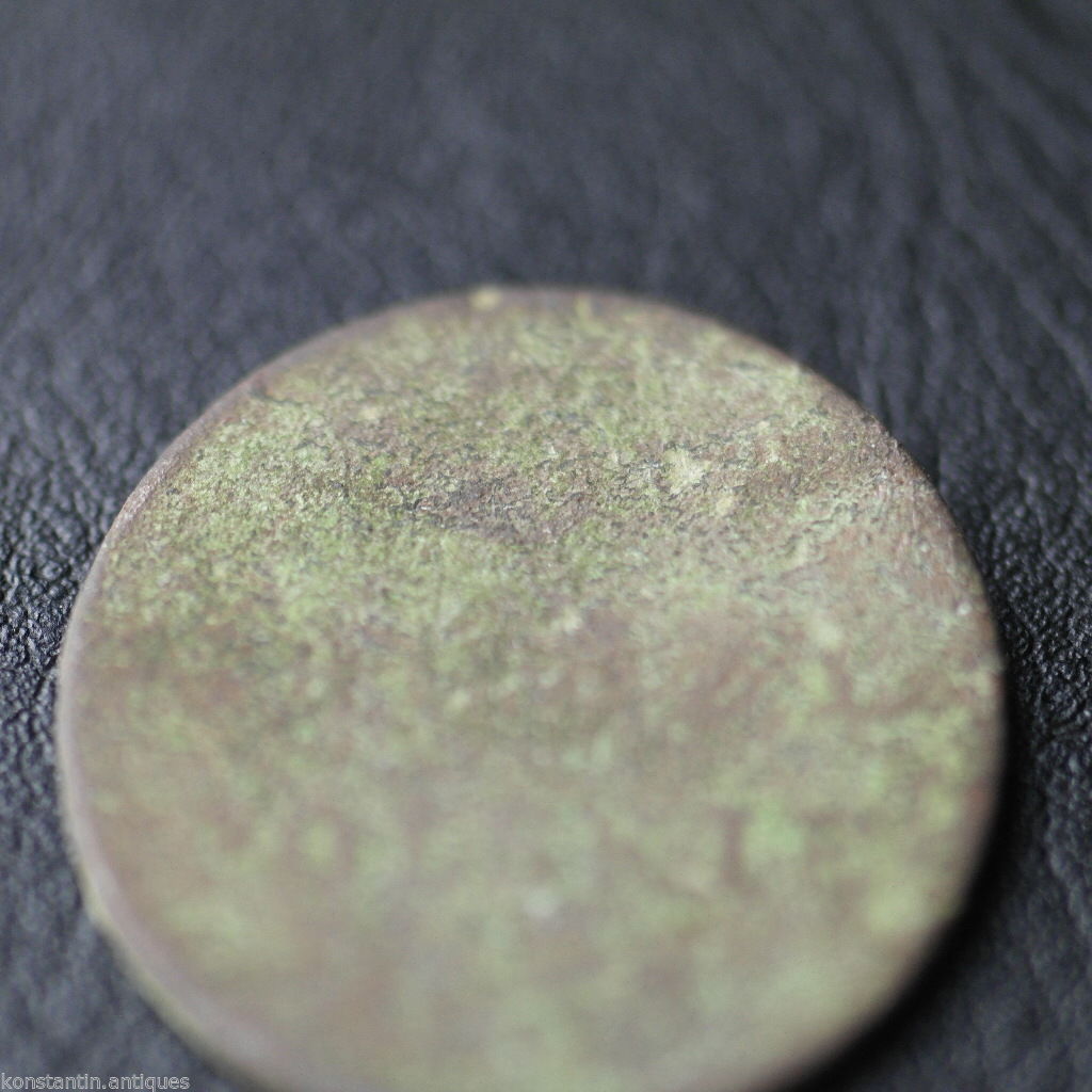 Antike Münze aus dem 18. Jh., Russisches Reich, Zarenzeit, gekrönter Doppeladler