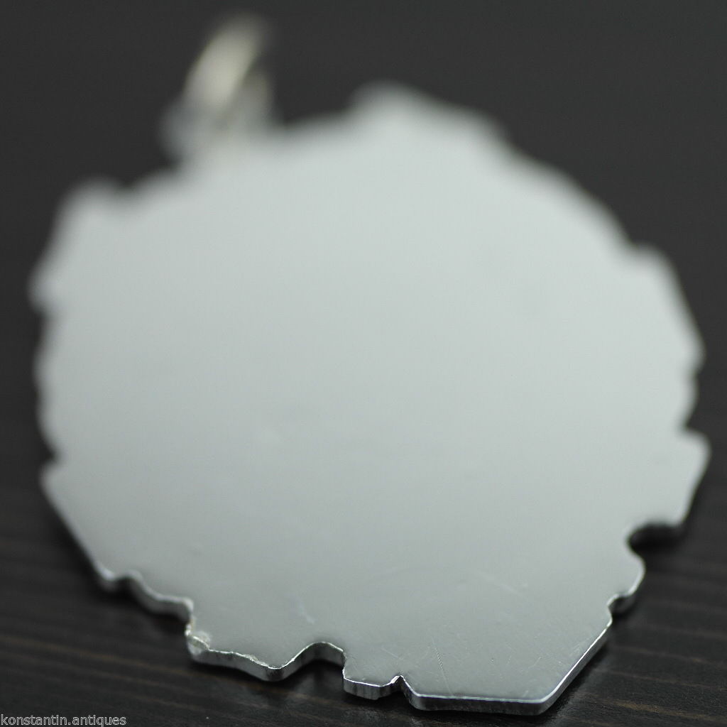 Vintage versilberter Emaille-Medaillenanhänger Rock 'N' Roll UKA PTD, schönes, solides Geschenk