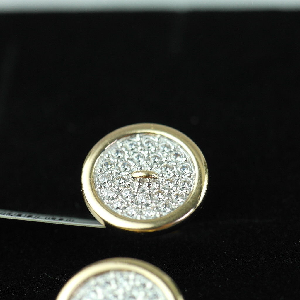 Sokolov-Manschettenknöpfe aus 14-karätigem Gold mit 48 Zirkonia