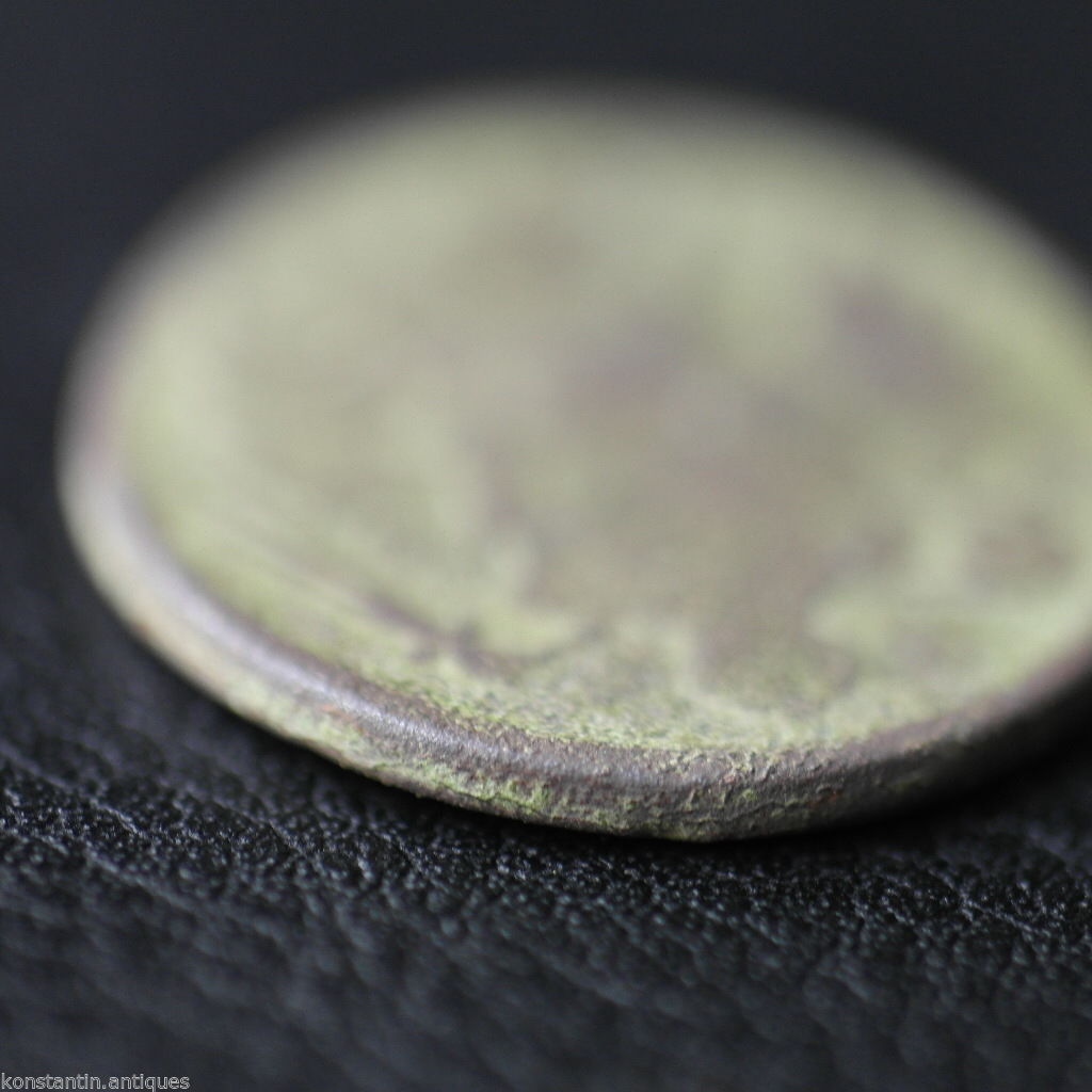 Antike Münze aus dem 18. Jh., Russisches Reich, Zarenzeit, gekrönter Doppeladler