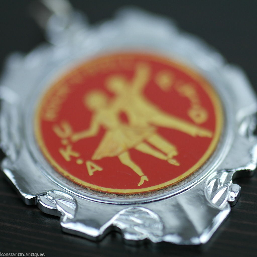 Vintage versilberter Emaille-Medaillenanhänger Rock 'N' Roll UKA PTD, schönes, solides Geschenk