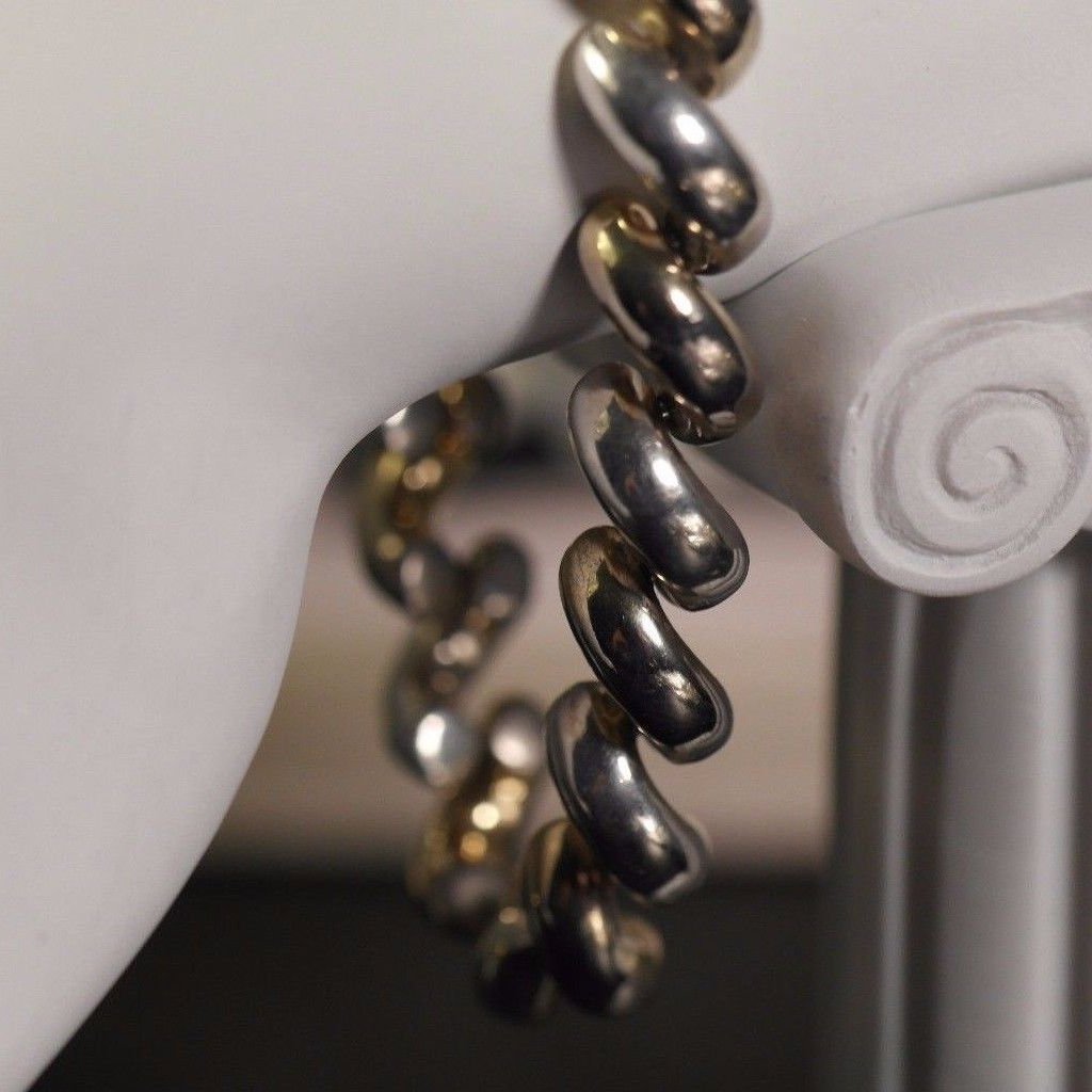 Pulsera vintage de cadena de serpiente de plata de ley ITALIA 925