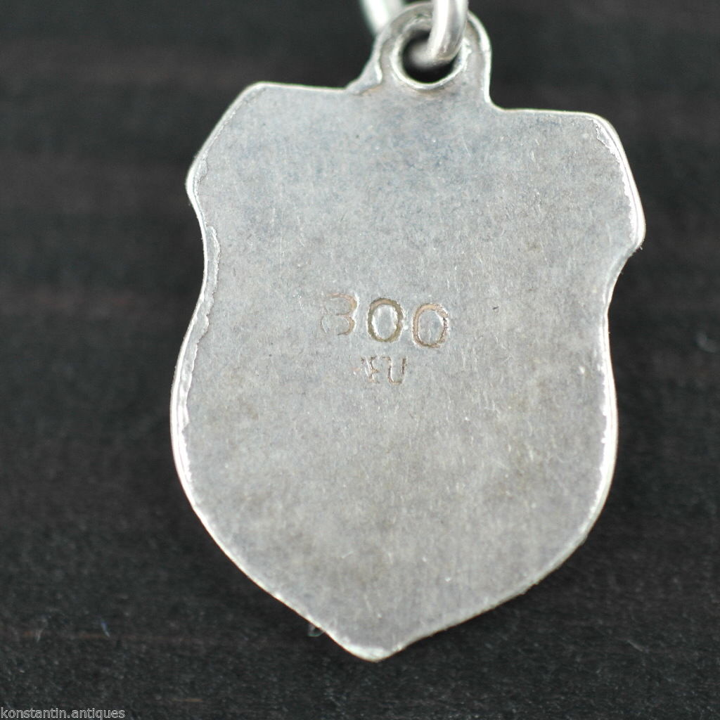 Vintage Kopenhagen Emaille 800 REU Silber Charm-Anhänger Kopenhagen