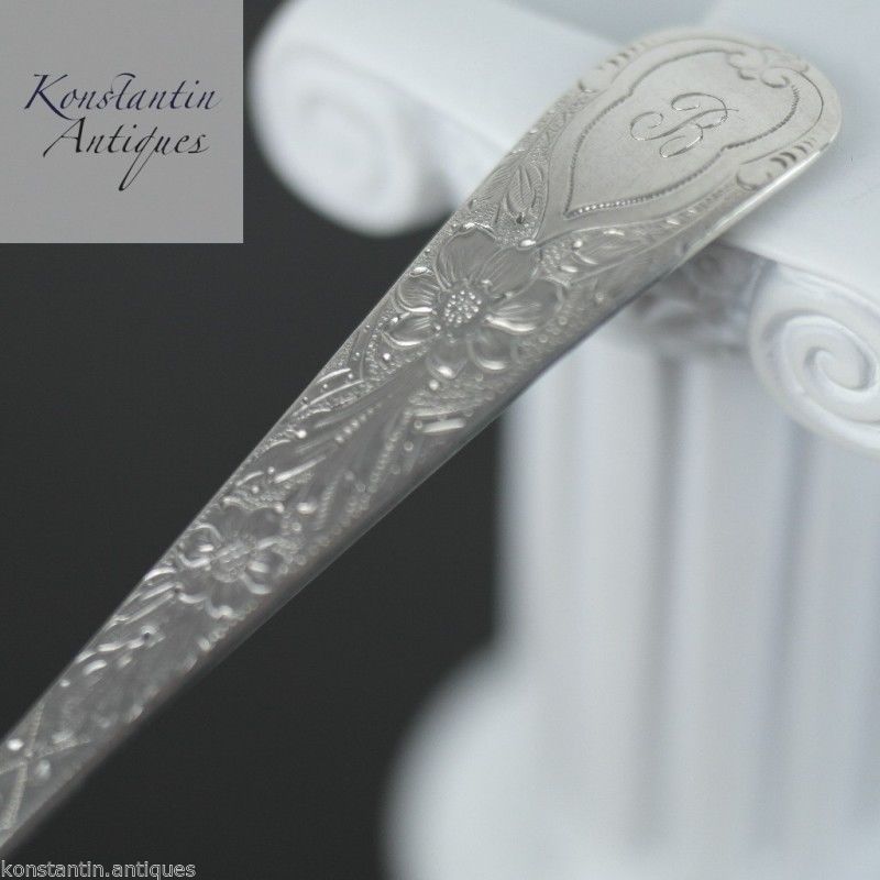 Antigua cuchara de bayas de plata de ley de 1903 Birmingham Nora Victoriana
