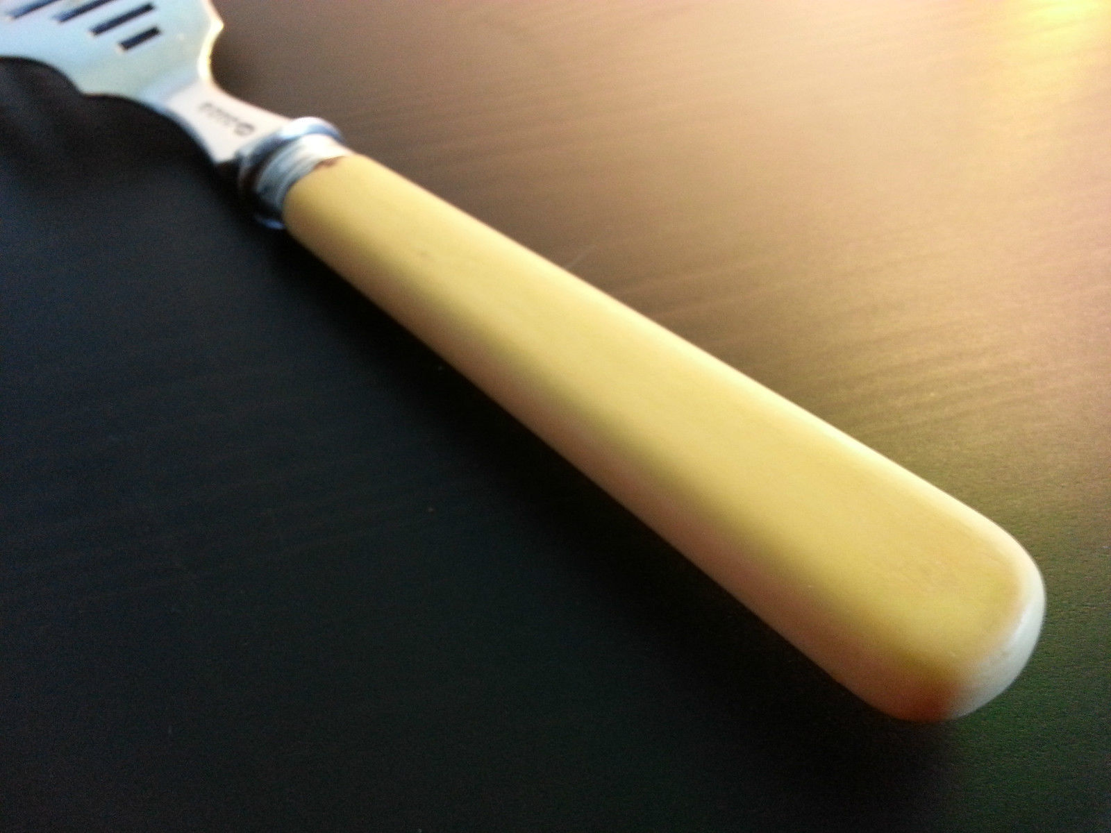 Antique silver plated ornamented serving fork British Empire