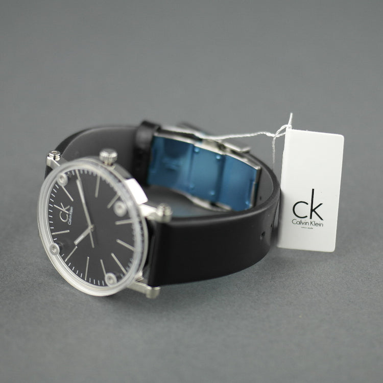 Calvin Klein Cogent Black Dial Swiss Gents wrist watch with black leather band