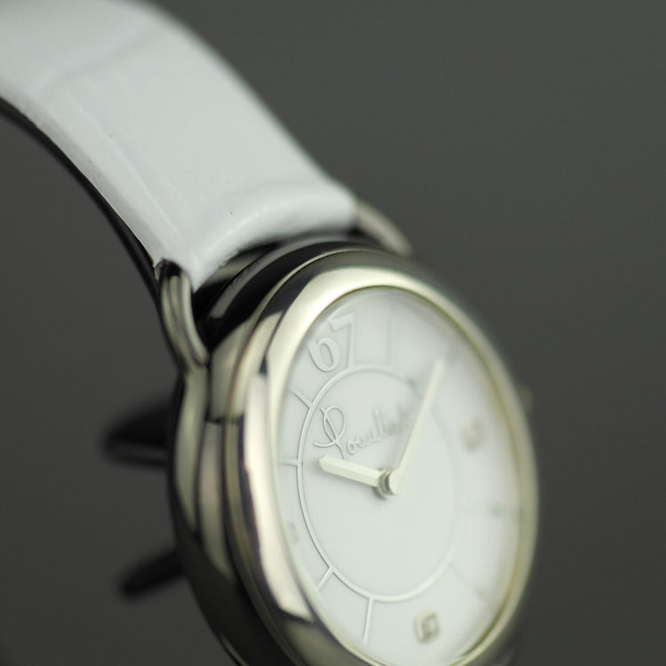 Pomellato 67 Limited Edition Ladies wristwatch with Diamonds, white Leather strap