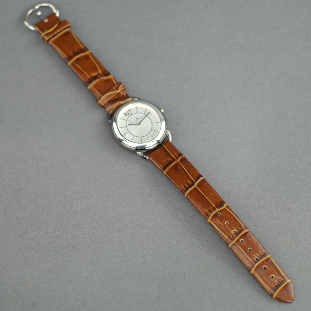 Pomellato 67 Limited Edition Damenarmbanduhr mit Diamanten und braunem Armband