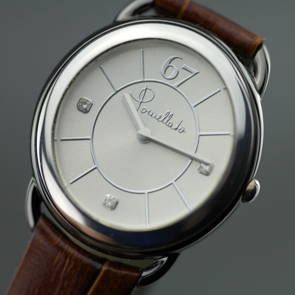 Pomellato 67 Limited Edition Damenarmbanduhr mit Diamanten und braunem Armband