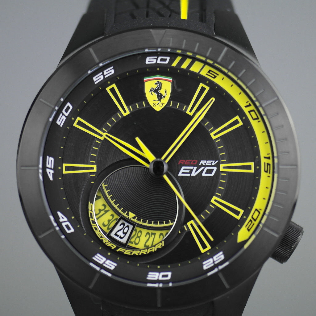 Ferrari watch black and yellow sale