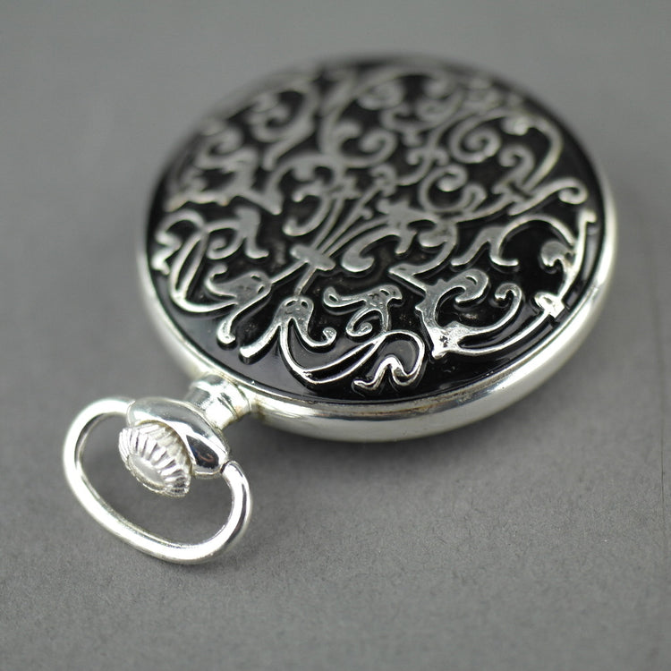 Cite open face Silver plated pocket watch with Roman numerals