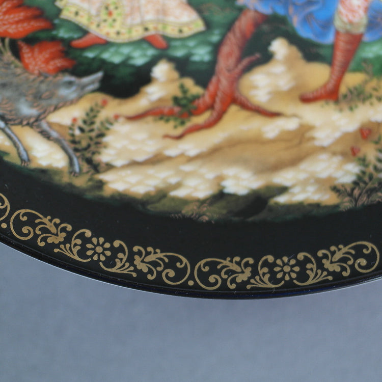 Elena the Fair, Russian tales porcelain plate from Palekh Marsters of Russia, Wall Decor