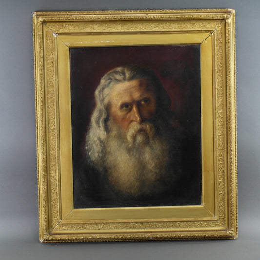 Antique Oil on Canvas painting The Hermit Patriarch Adrian of Moscow and all Russia