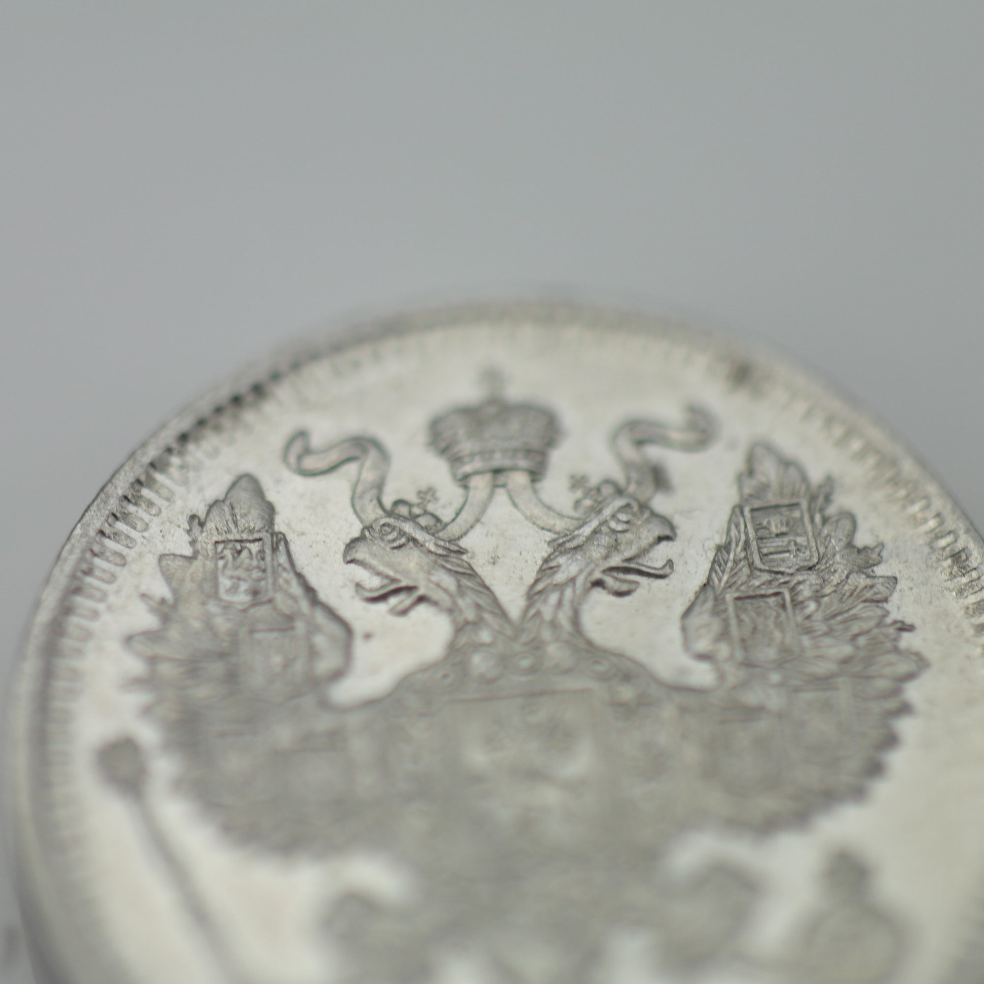 Antike 1913-Münze aus massivem Silber, 20 Kopeken, Kaiser Nikolaus II. des Russischen Reiches