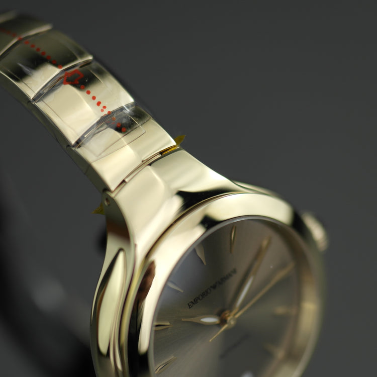 Emporio Armani Swiss Made Automatic Classic Fluid Deco Light Gold Women's Watch