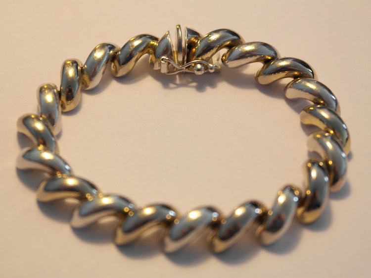 Vintage sterling silver snake chain bracelet ITALY 925