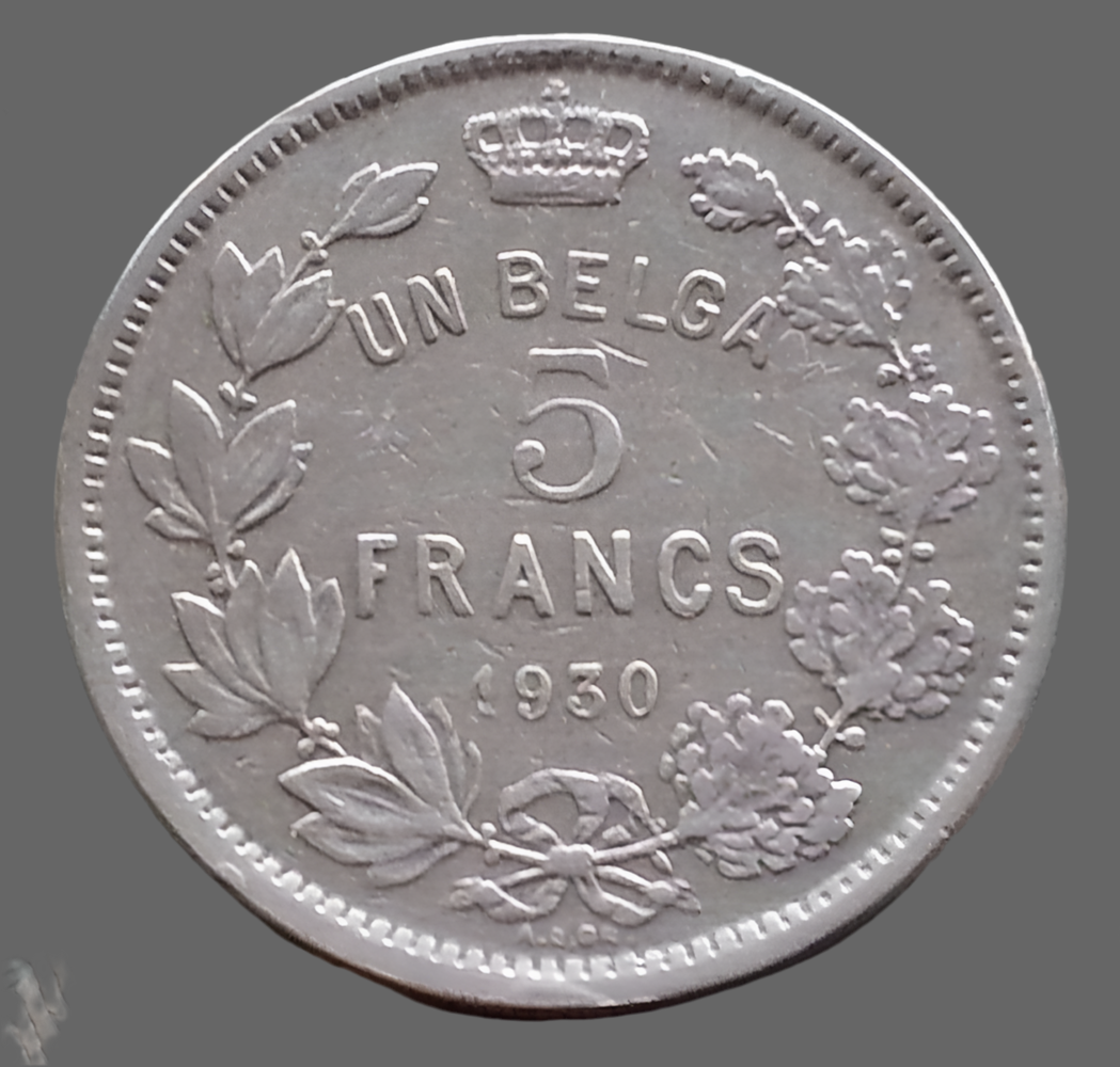 Vintage 1930 coin 1 Belga / 5 Francs  ALBERT ROI DES BELGES Belgium