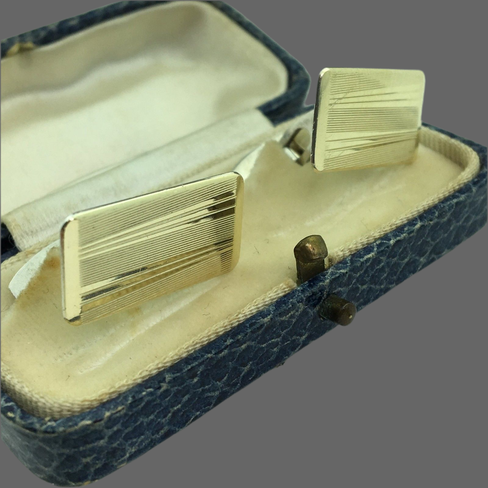 Vintage gold plated solid silver ornamented cufflinks Denmark 830 S ALCH boxed