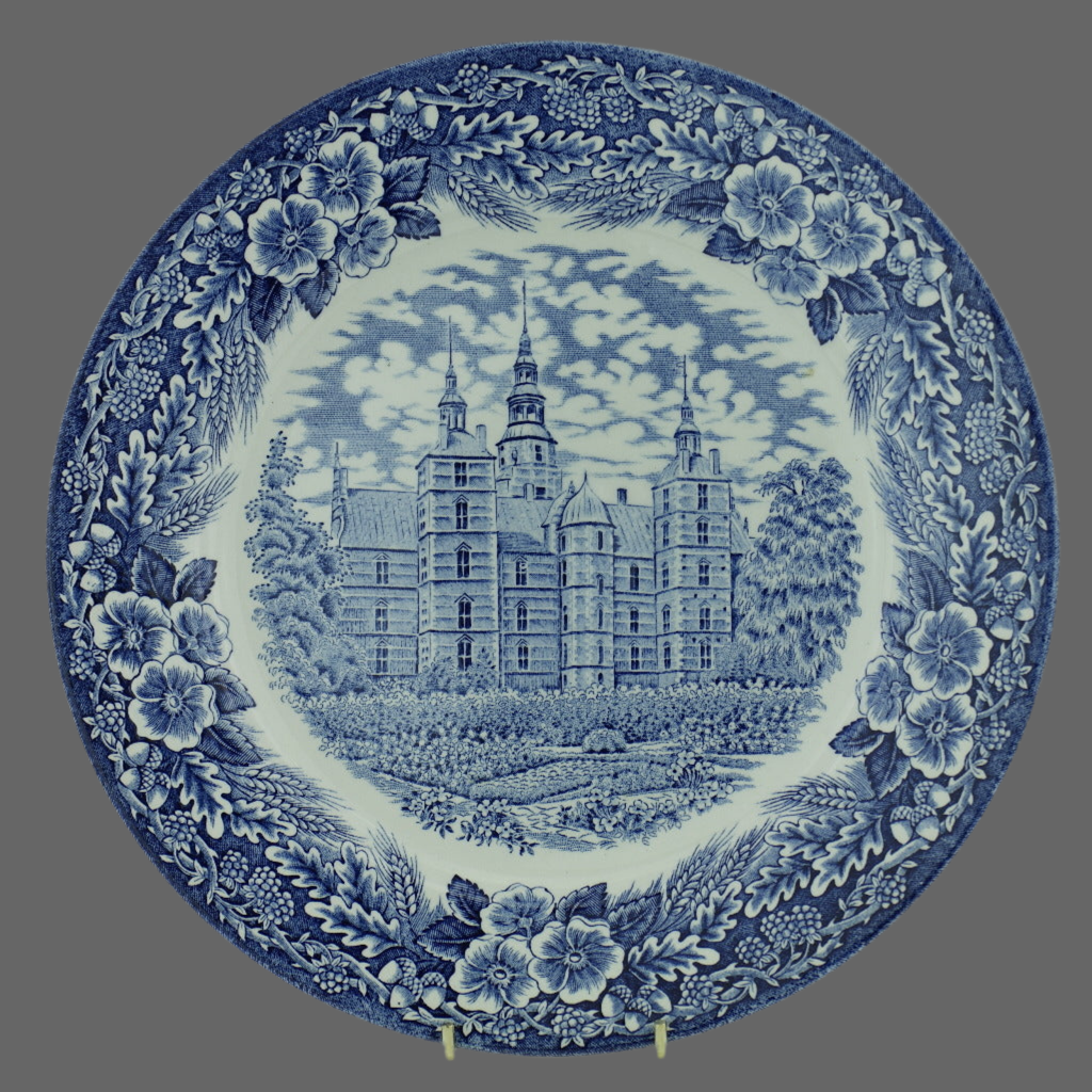 Plato de cerámica vintage de 1978 ROSENBORG SLOT Dinamarca Royal Decor