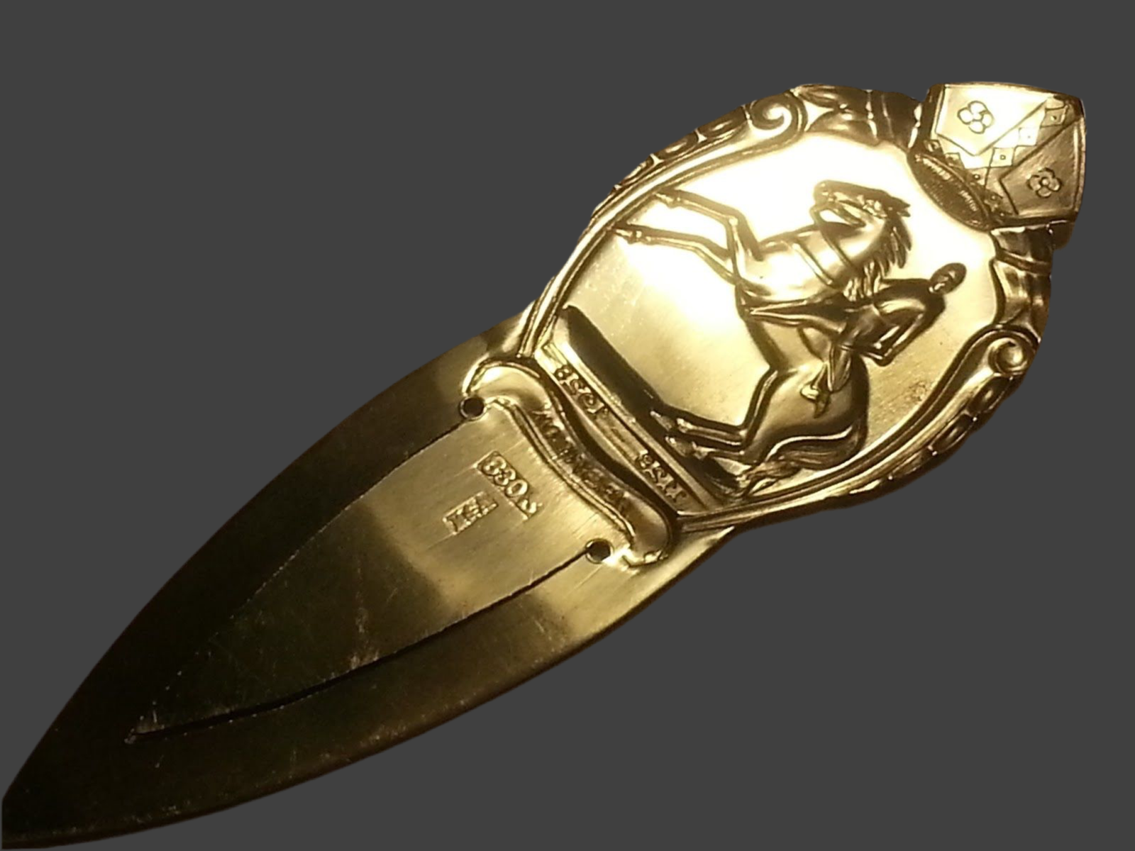 Antique Danish solid silver Bookmark ABSALON 830 S Denmark 1128-1928