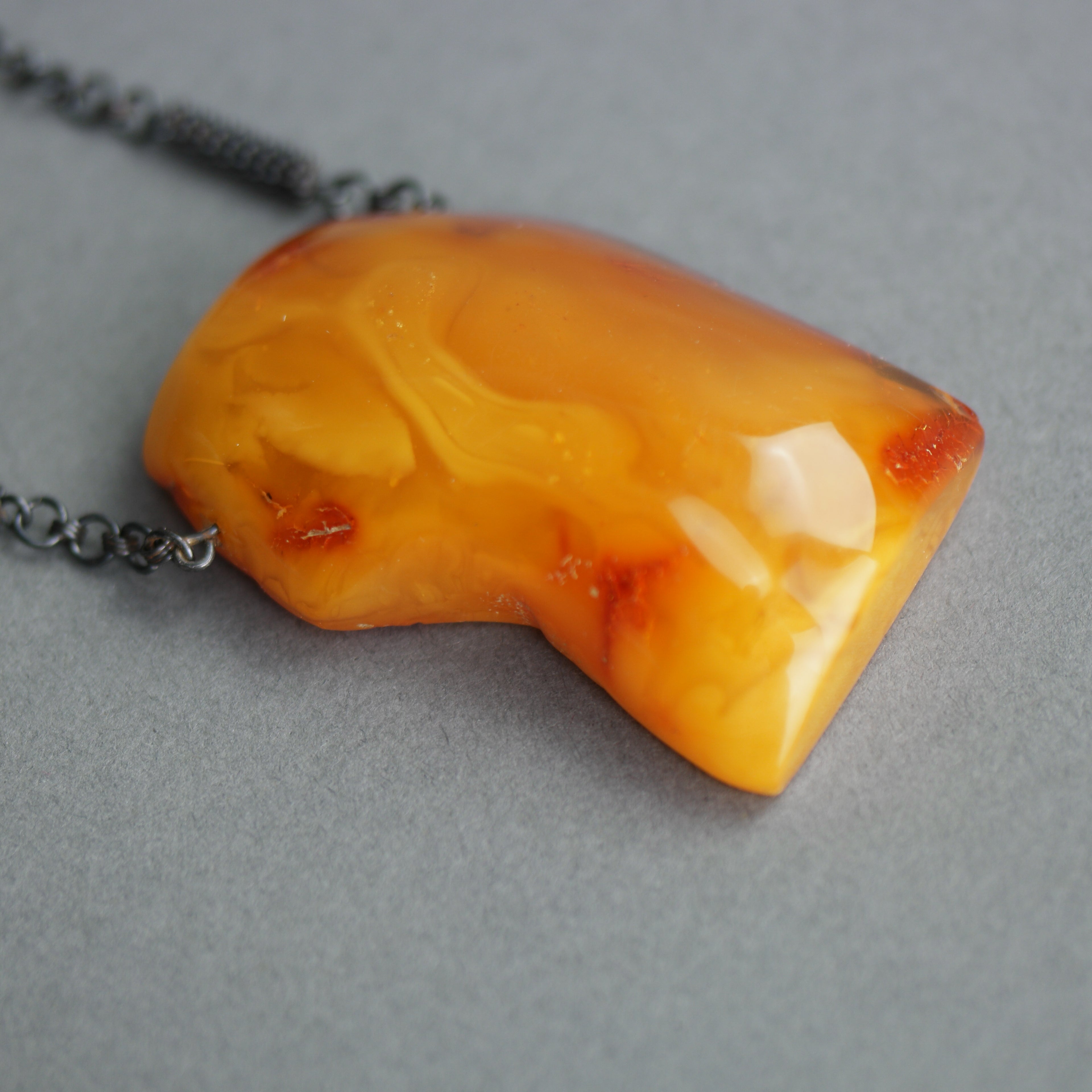 Rare Vintage Cloudy Amber necklace USSR