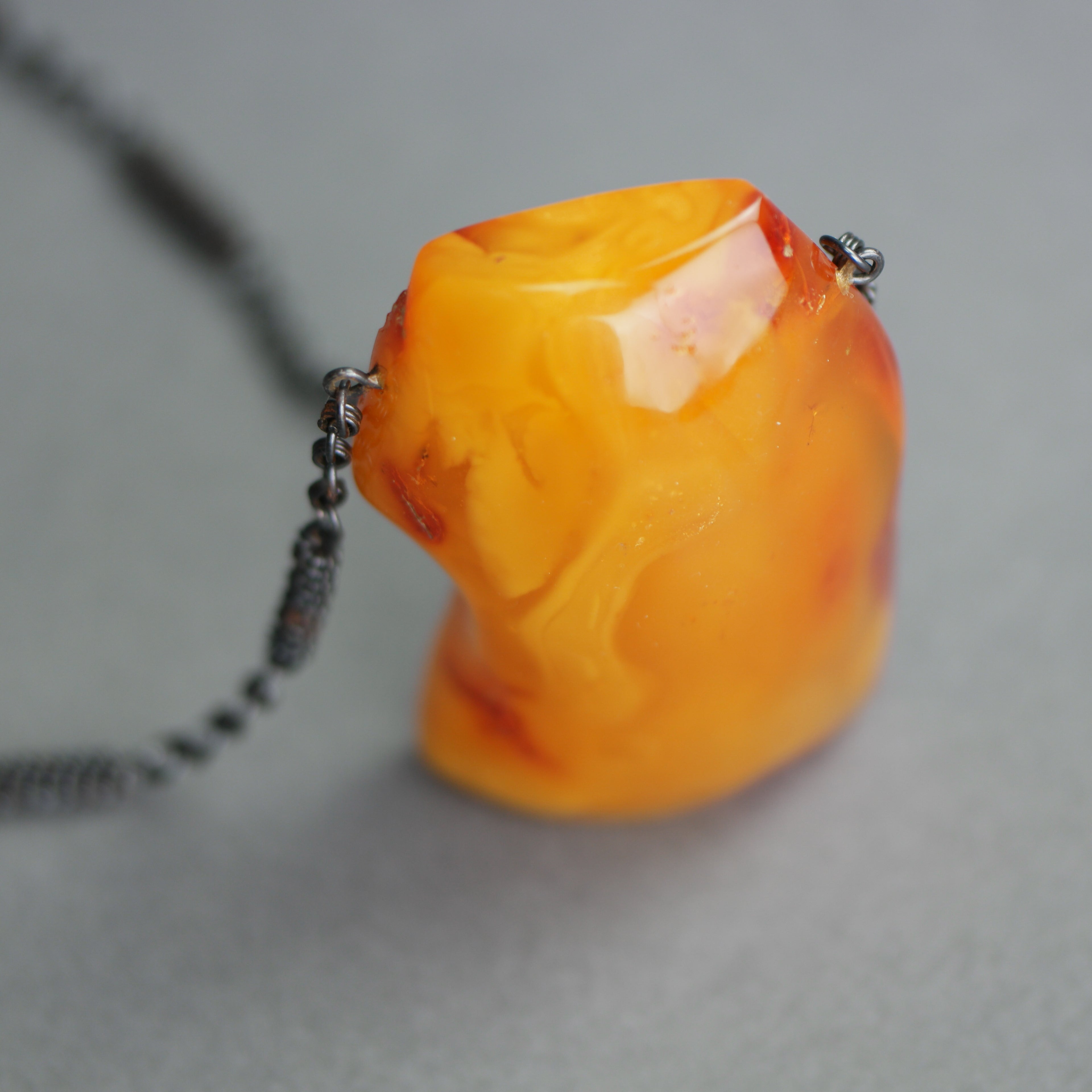 Rare Vintage Cloudy Amber necklace USSR