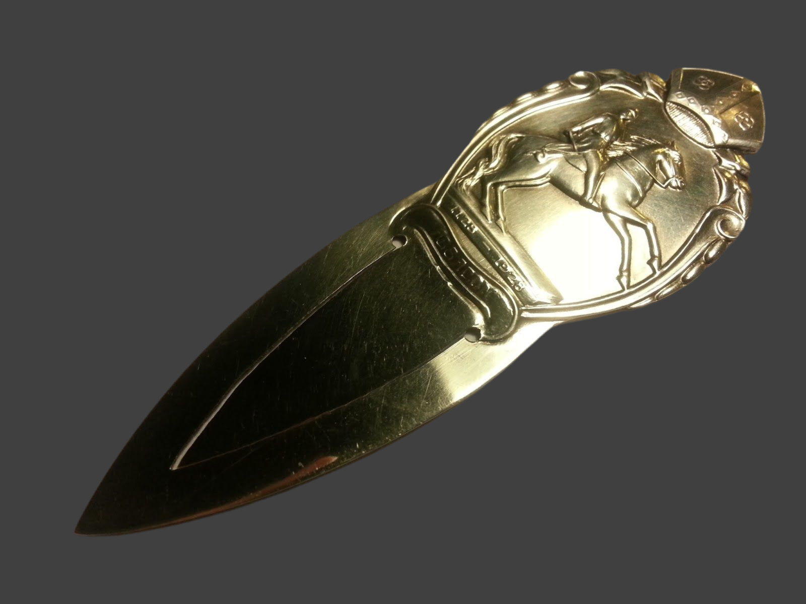 Antique Danish solid silver Bookmark ABSALON 830 S Denmark 1128-1928