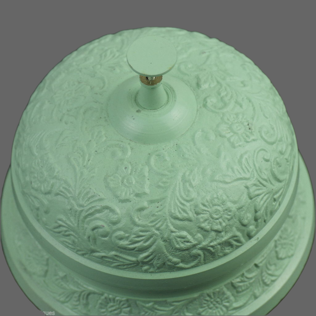 Victorian style cast iron reception desk ornamented top bell