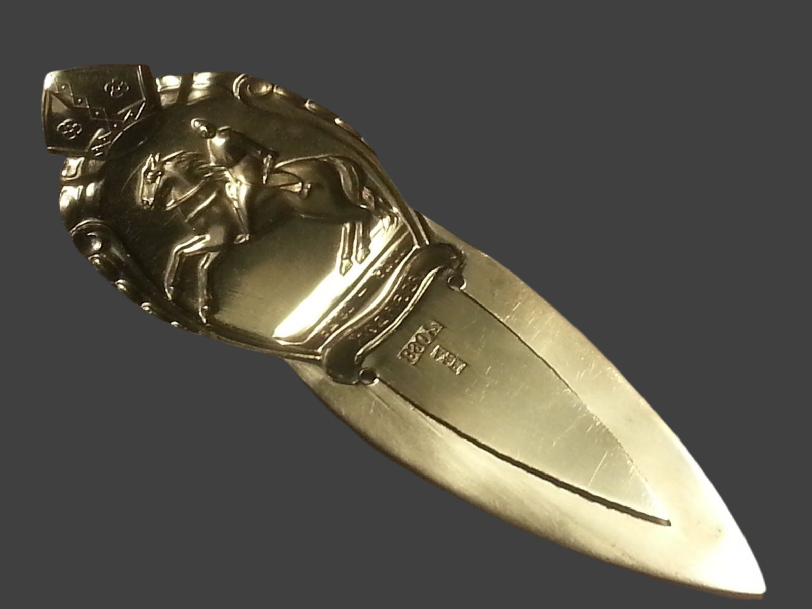 Antique Danish solid silver Bookmark ABSALON 830 S Denmark 1128-1928