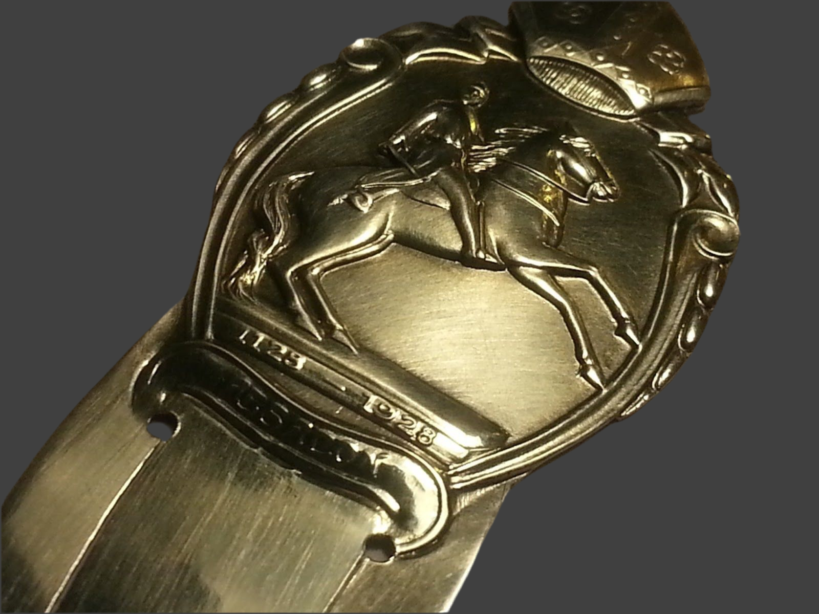 Antique Danish solid silver Bookmark ABSALON 830 S Denmark 1128-1928