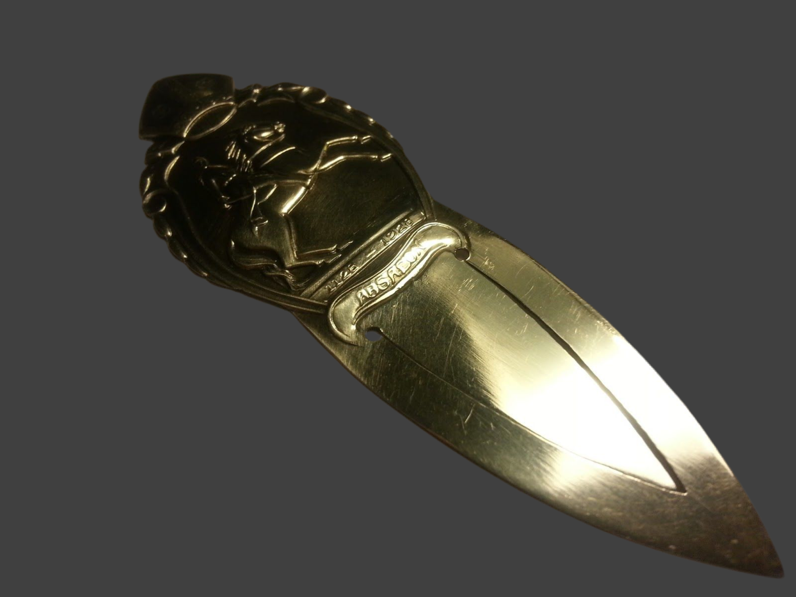 Antique Danish solid silver Bookmark ABSALON 830 S Denmark 1128-1928
