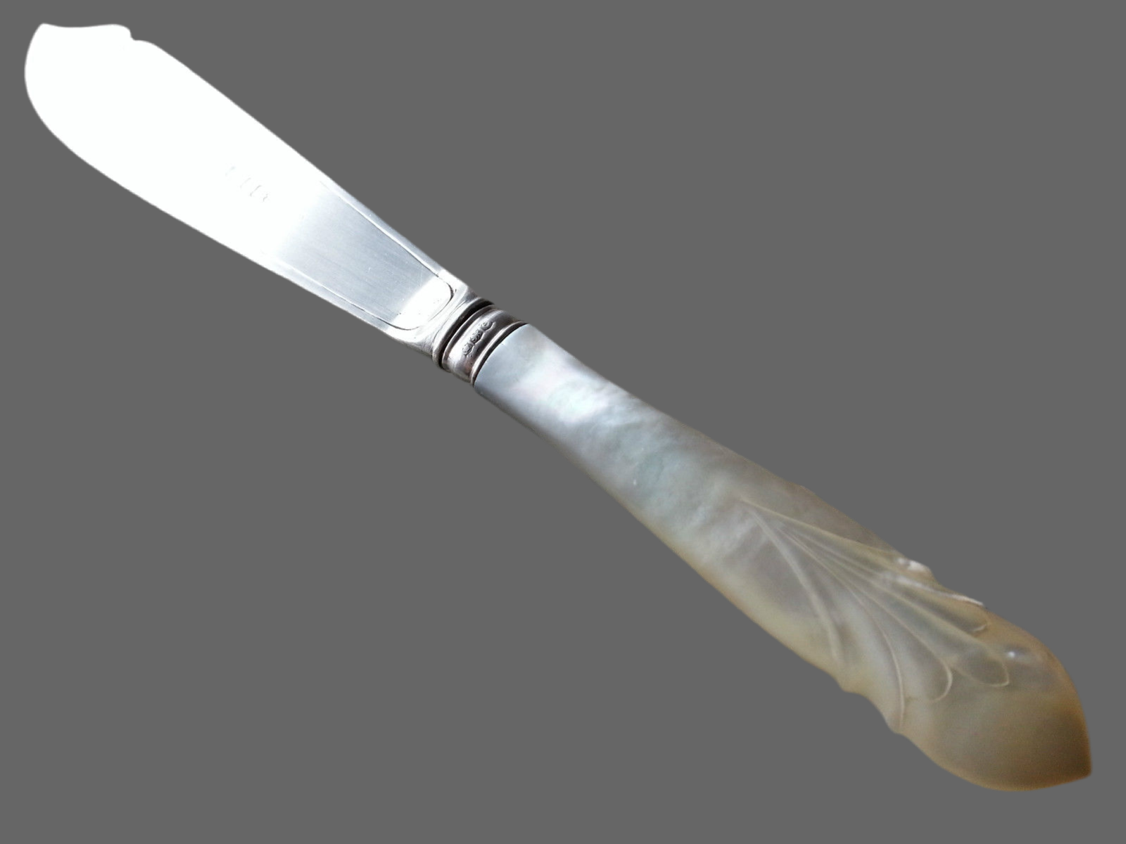 Antique 1893 sterling silver knife Nacre MOP handle Birmingham