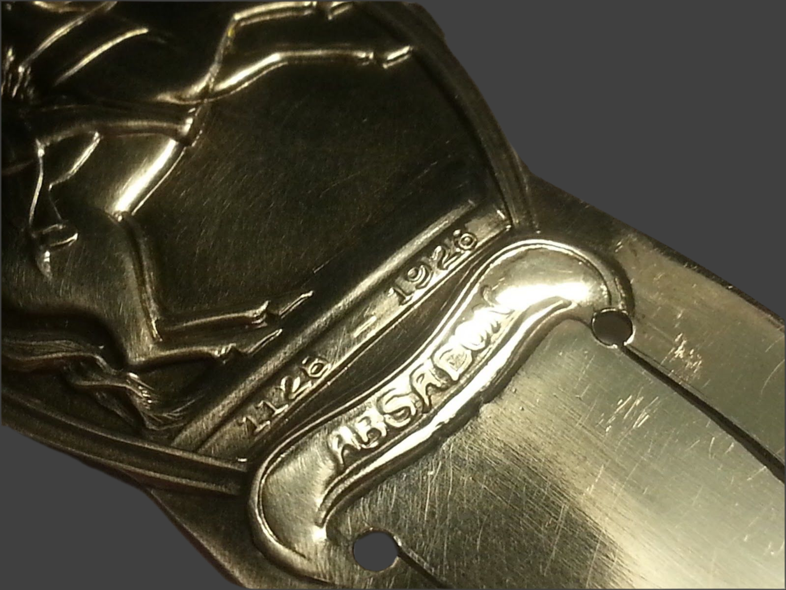 Marcador danés antiguo de plata maciza ABSALON 830 S Dinamarca 1128-1928