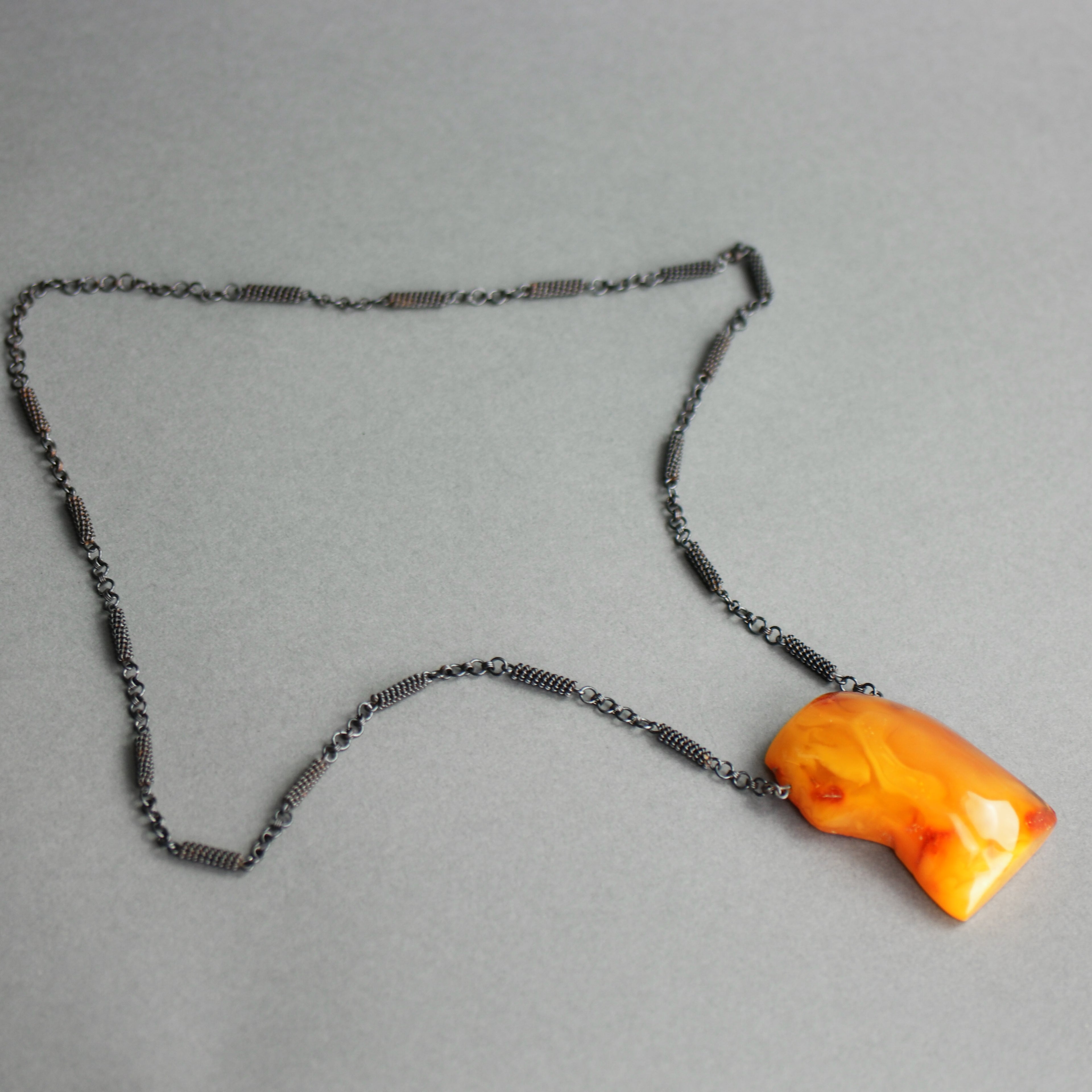 Rare Vintage Cloudy Amber necklace USSR