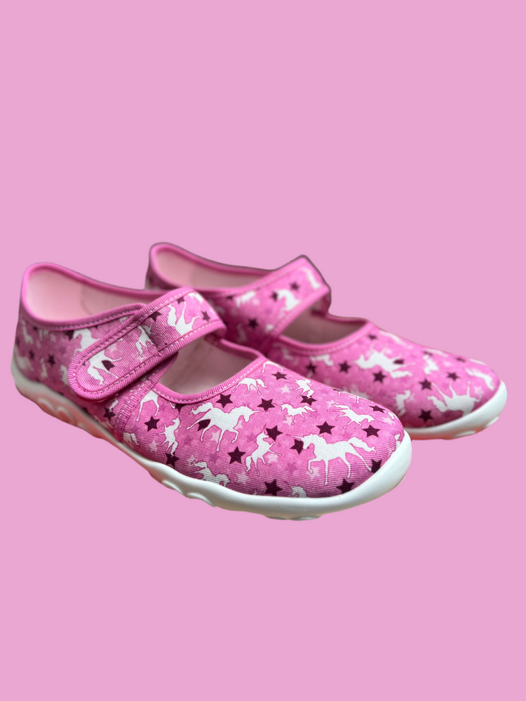 Superfit Bonny Slipper Shoes Pink Lilac Unicorns StarsPink UK 5 EU 38