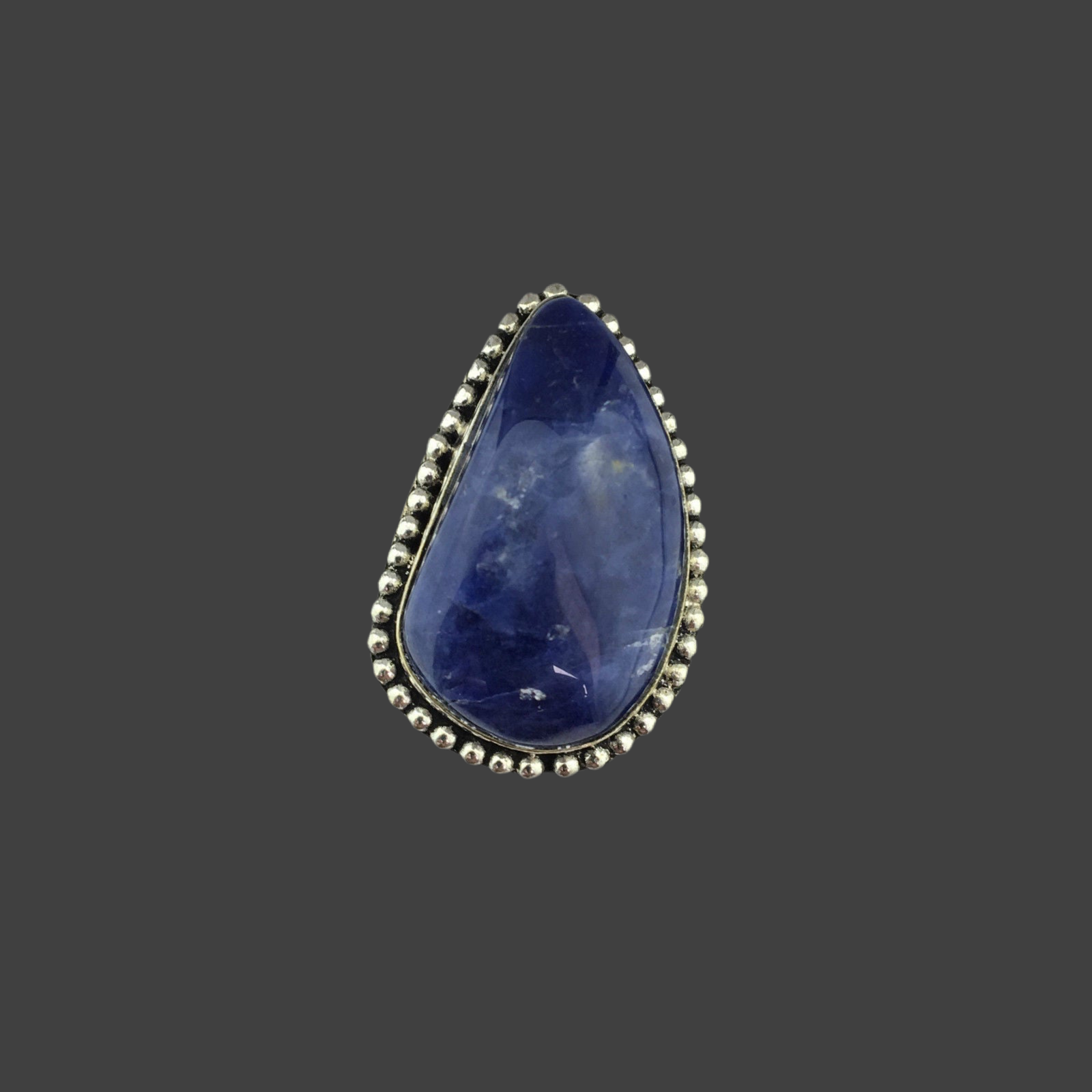 Vintage sterling silver ring with Lapis Lazurite cabochon