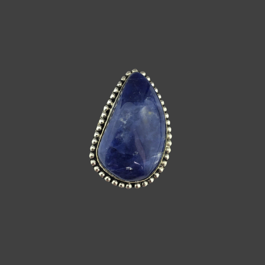 Vintage sterling silver ring with Lapis Lazurite cabochon