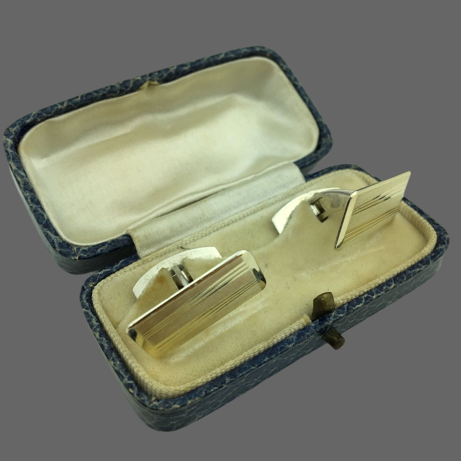 Vintage gold plated solid silver ornamented cufflinks Denmark 830 S ALCH boxed