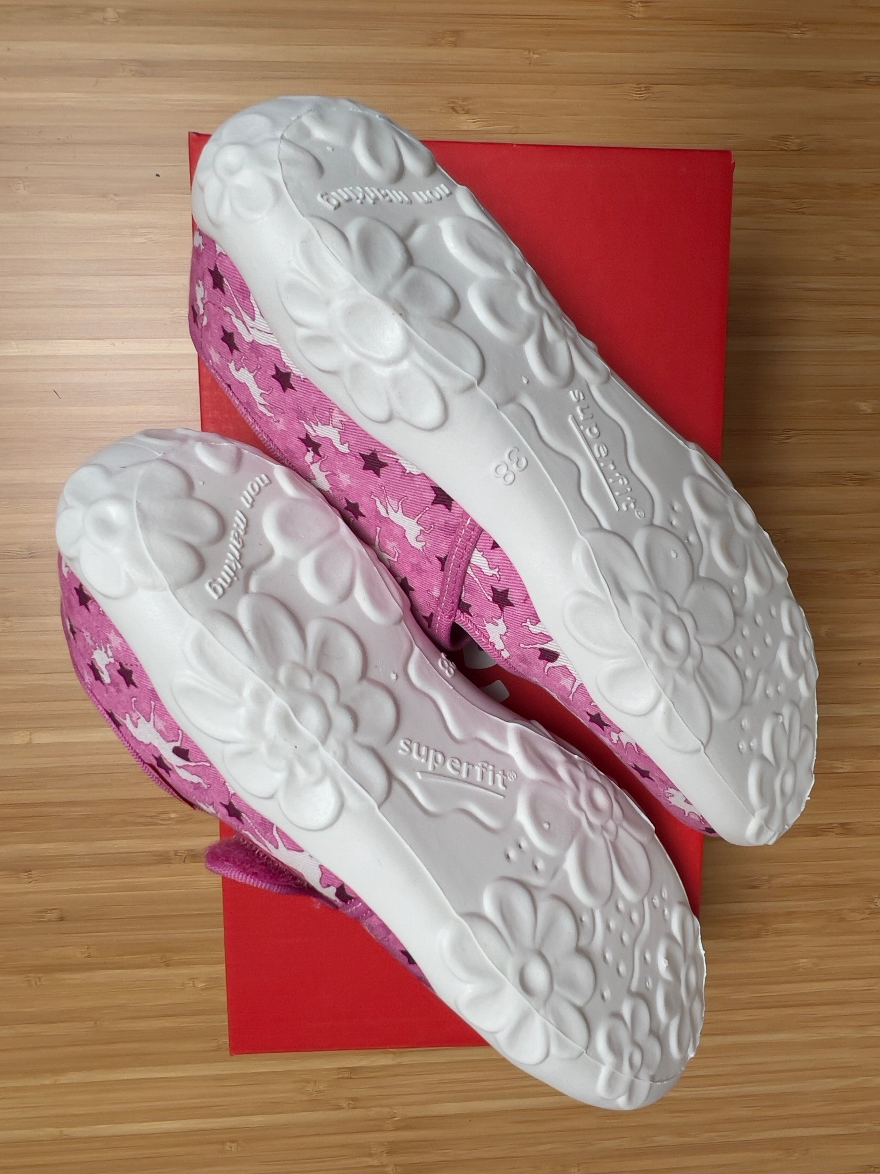 Superfit Bonny Shoes Pink Lilac Unicorns StarsPink UK 5 EU 38 slippers great for dancing or climbing