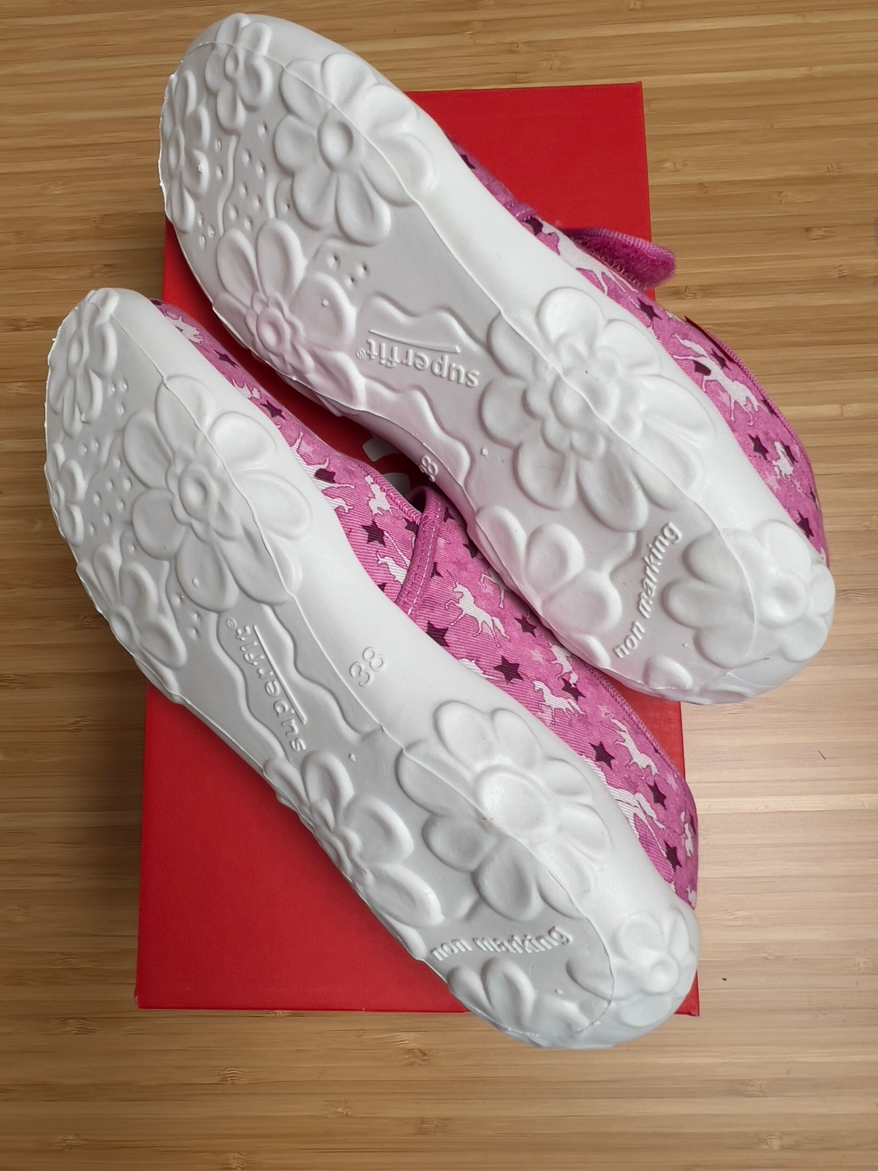 Superfit Bonny Shoes Pink Lilac Unicorns StarsPink UK 5 EU 38 slippers great for dancing or climbing