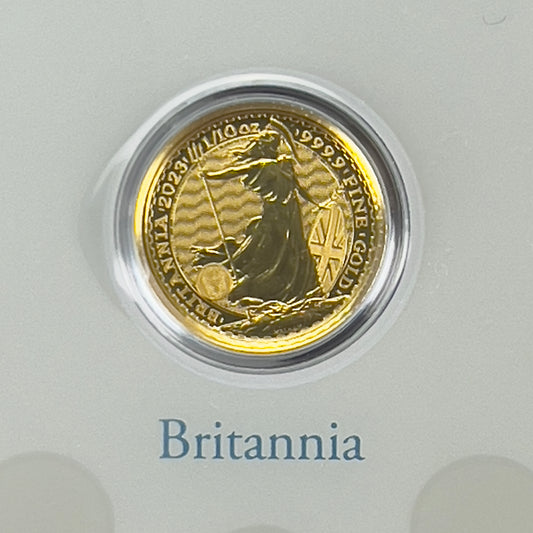 Britannia 2023 Moneda de Oro Fina 999,9 de 1/10 oz Rey Carlos III