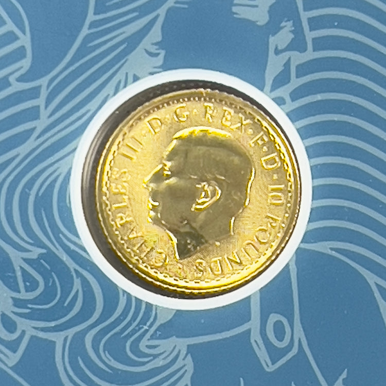 Britannia 2023 Moneda de Oro Fina 999,9 de 1/10 oz Rey Carlos III