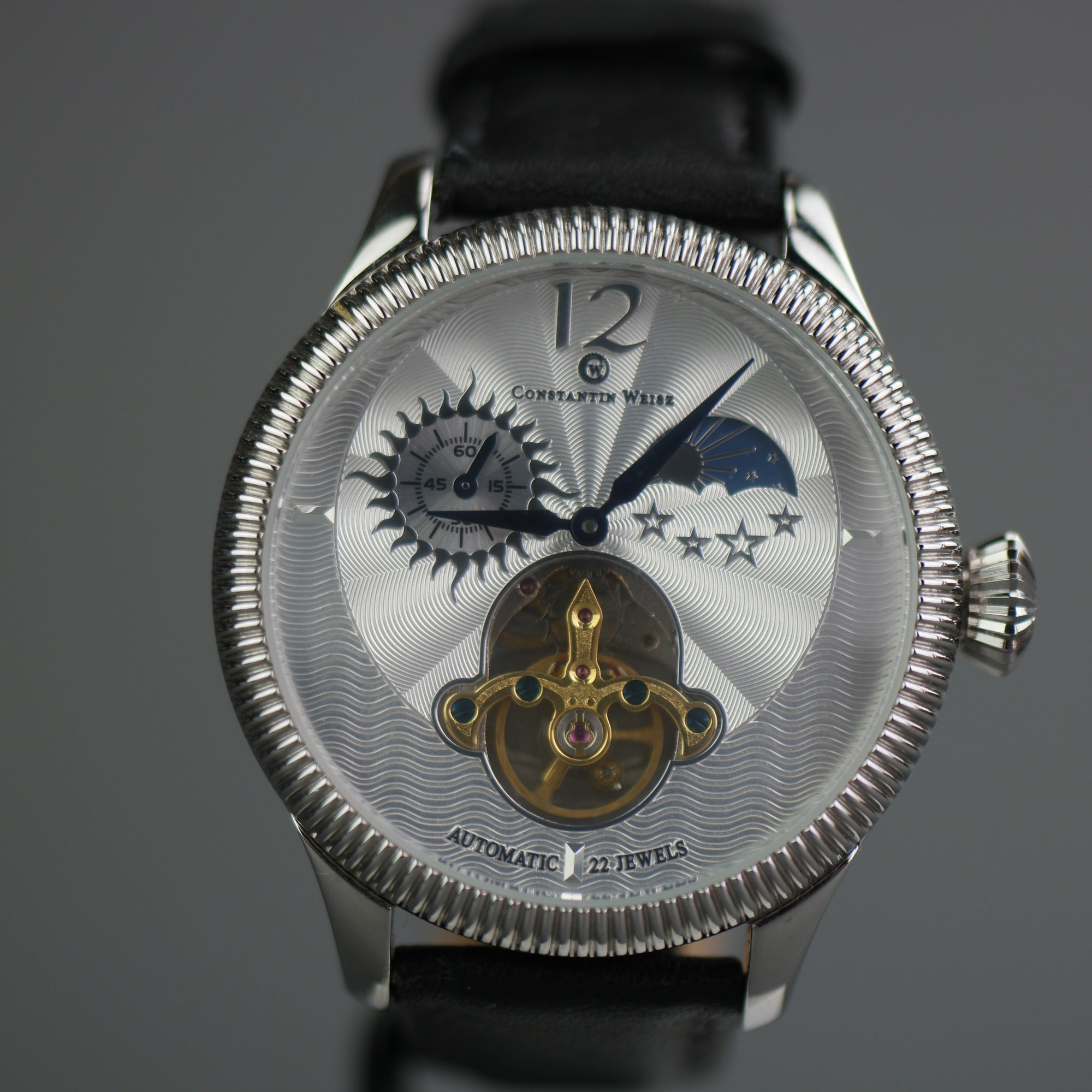 Constantin Weisz, automatische Armbanduhr mit offenem Herzen, 22 Steine, Datum, Tag und Nacht